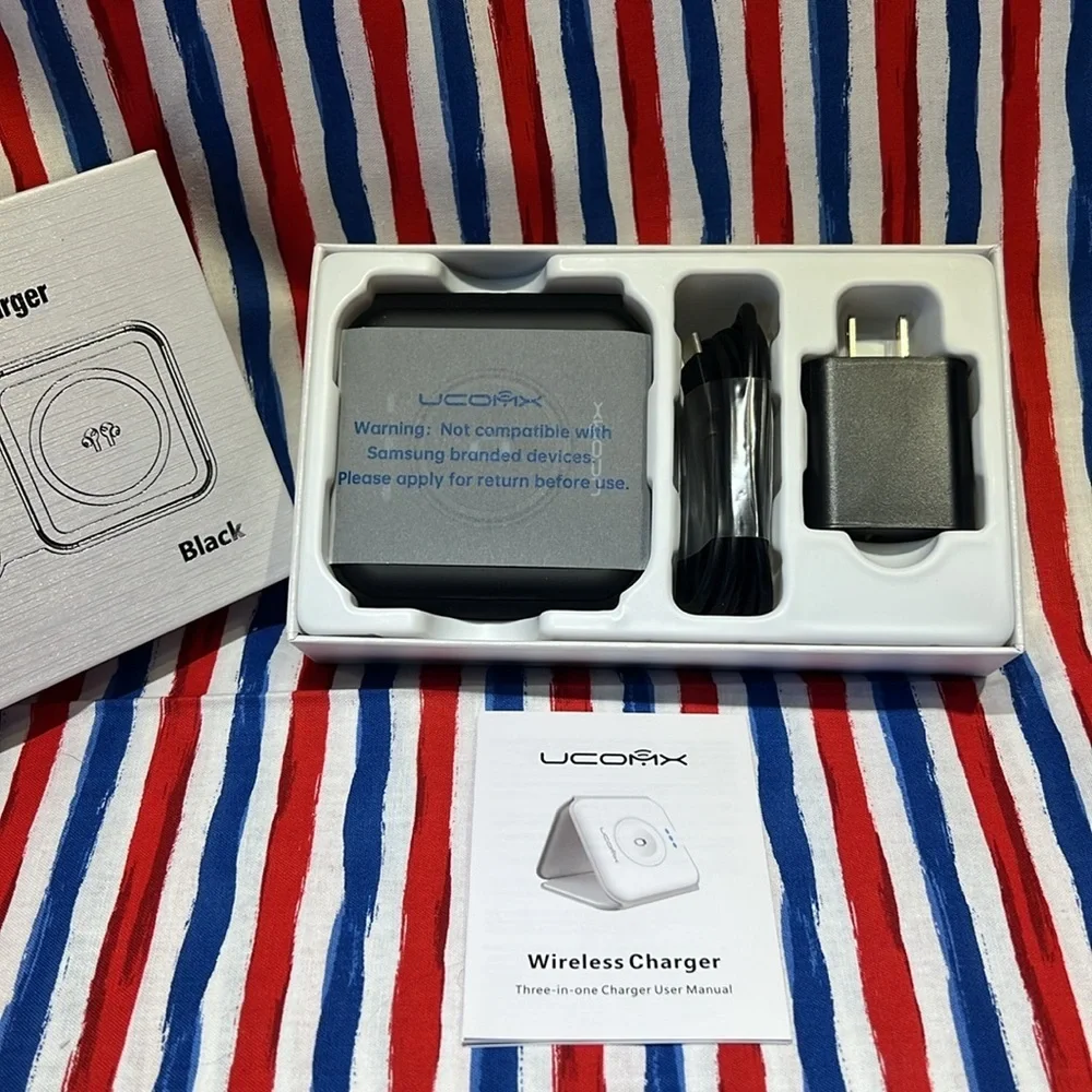 Ucomx three and one portable, magnetic wireless charger